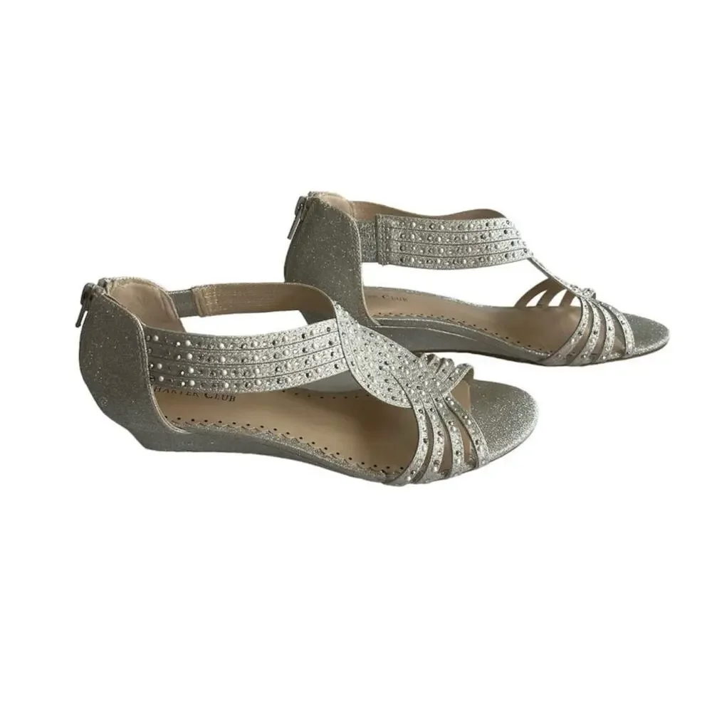 Charter Club Ginifur embellished wedge sandals women's 7.5